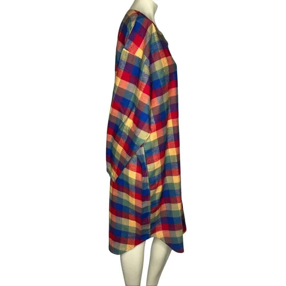 Brand New Vintage Montgomery Ward Women's Large Multi Colored Sleep Dress Button
